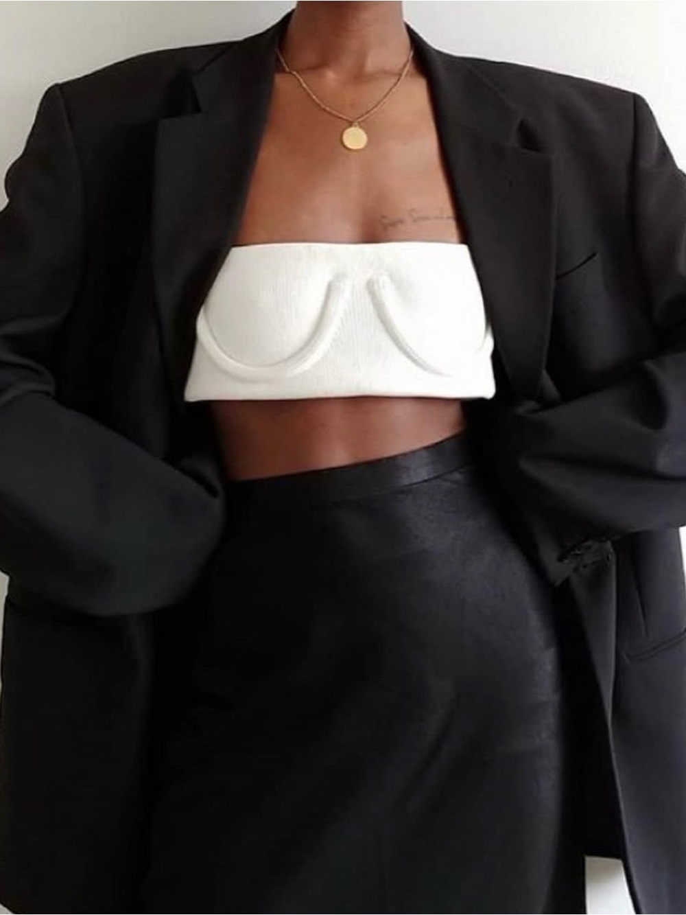 Orseund Iris Tube Tank Ivory Ribbed Bustier Crop Top XS Model Off Duty